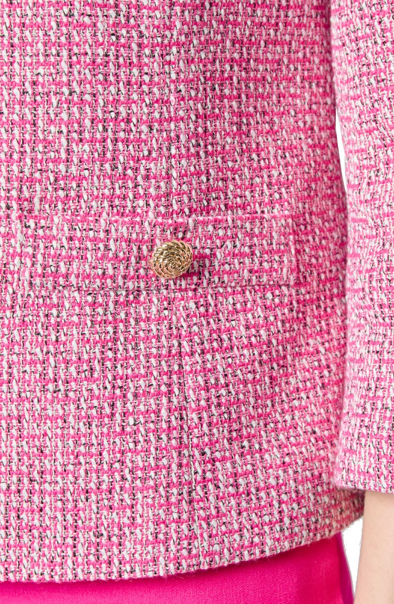 KASPER Four Pocket Collarless Tweed Blazer, Alternate, color, 