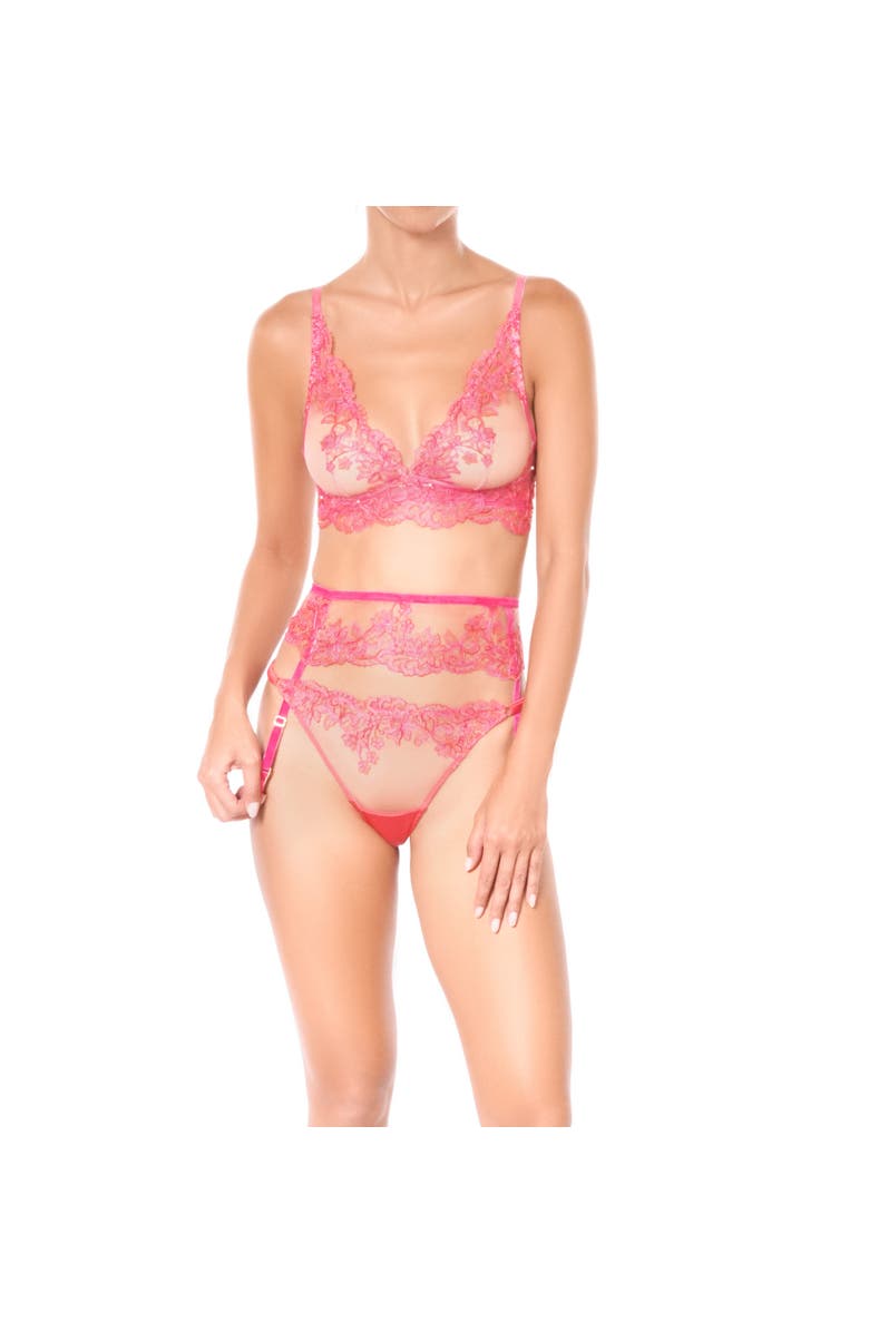 Huit Bonbon rose Garter belt, Alternate, color, Fuschia