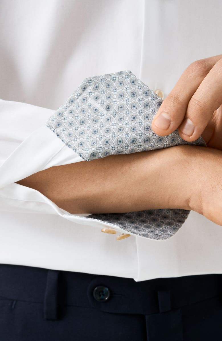 Eton Slim Fit Solid Shirt with Medallion Detail, Alternate, color, White