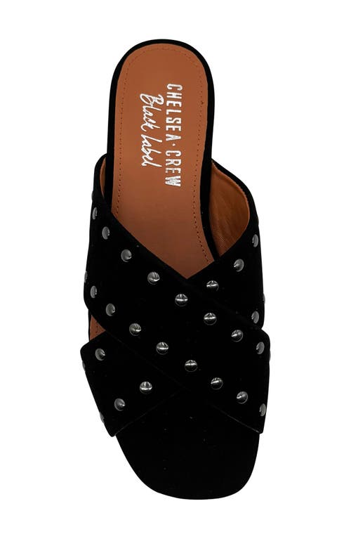 Chelsea Crew Olympia Studded Slide Sandal In Black Suede