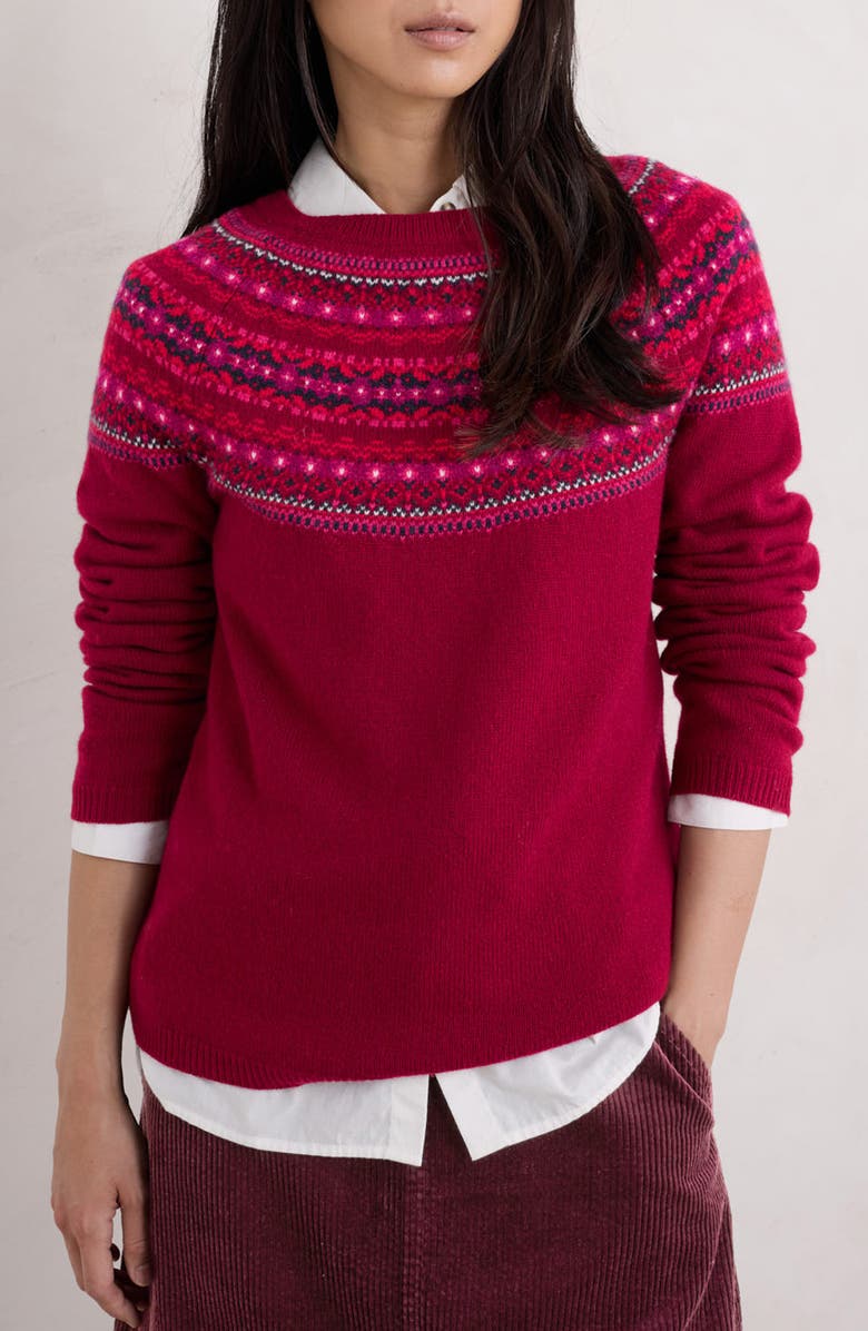 Seasalt Cornwall Sea's Edge Fair Isle Merino Wool Blend Sweater, Main, color,