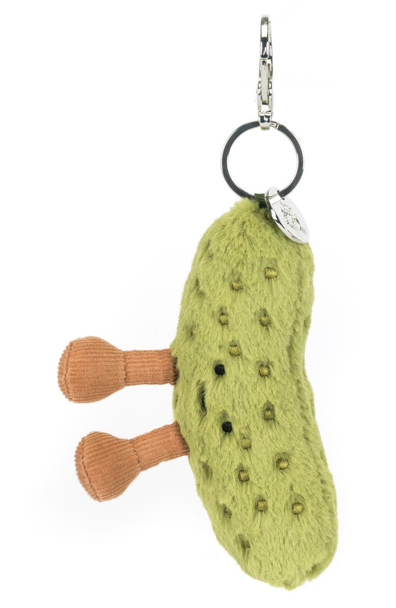 Jellycat Amuseables Pickle Plushie Bag Charm, Main, color, Green
