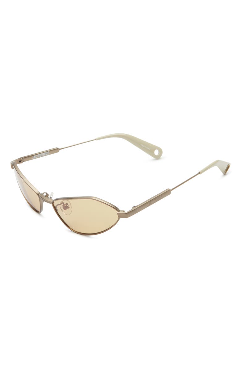 Jacquemus Bambino Geometric Sunglasses, Alternate, color, Gold