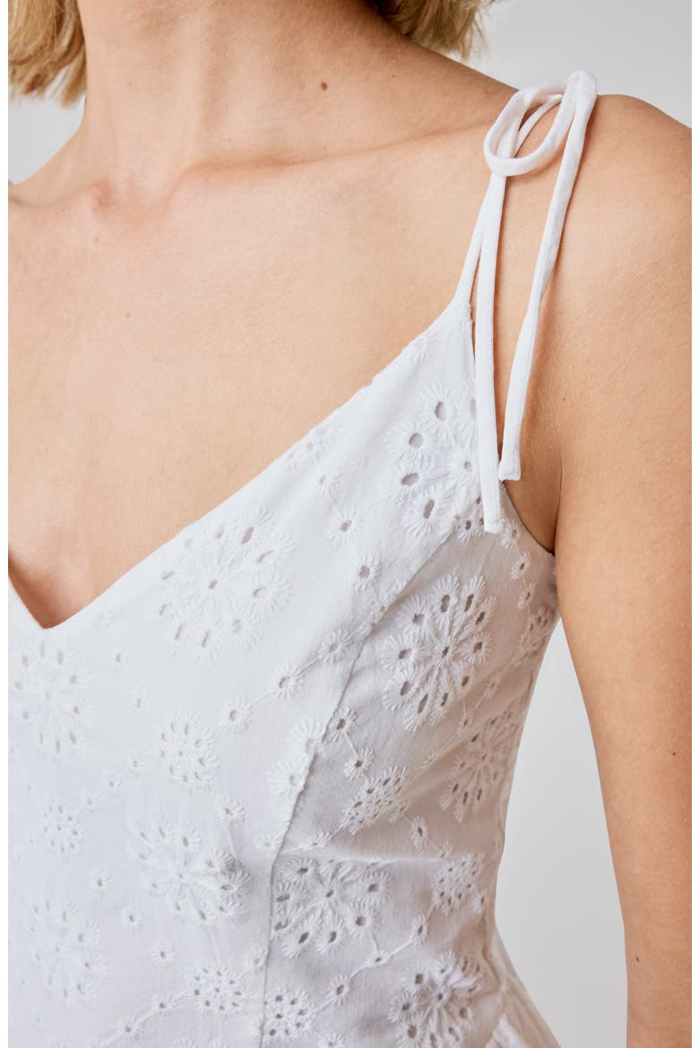 Eyelet Cotton Mini Sundress, Alternate, color, BRIGHT WHITE