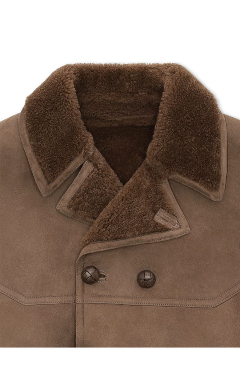 Fortela Shearling Double Breasted Jacket, Alternate, color, Light Brown