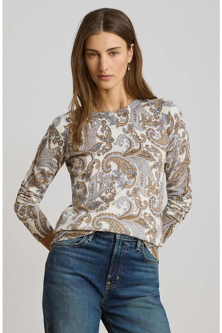 Paisley Sweater, Alternate, color, CREAM/ MULTI