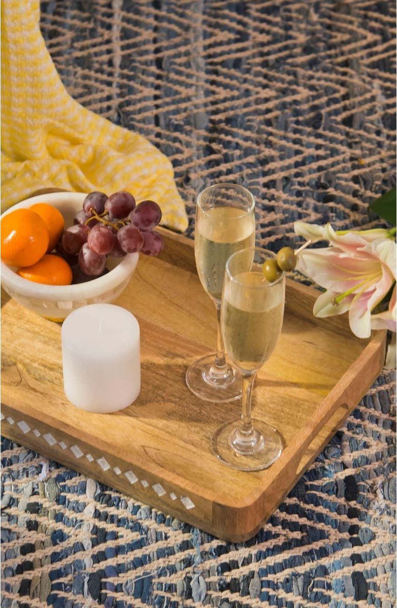 Mela Artisans Artisan's Grace Carved Wooden Large Tray, Alternate, color, Brown