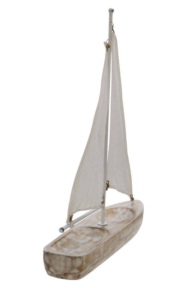SAGEBROOK HOME Wood 17" Cloth Sailboat, Alternate, color,