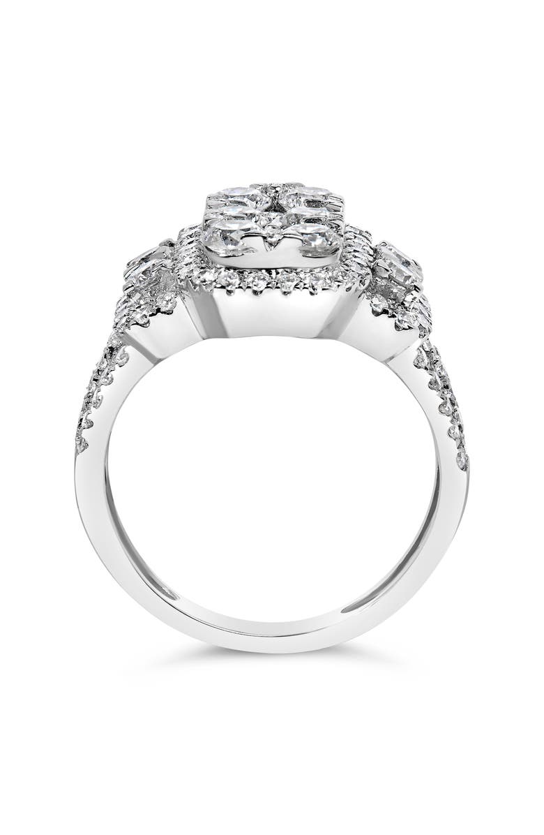 Haus of Brilliance 14K White Gold 2 1/4 Cttw Diamond Cocktail Cluster Ring, Alternate, color, White