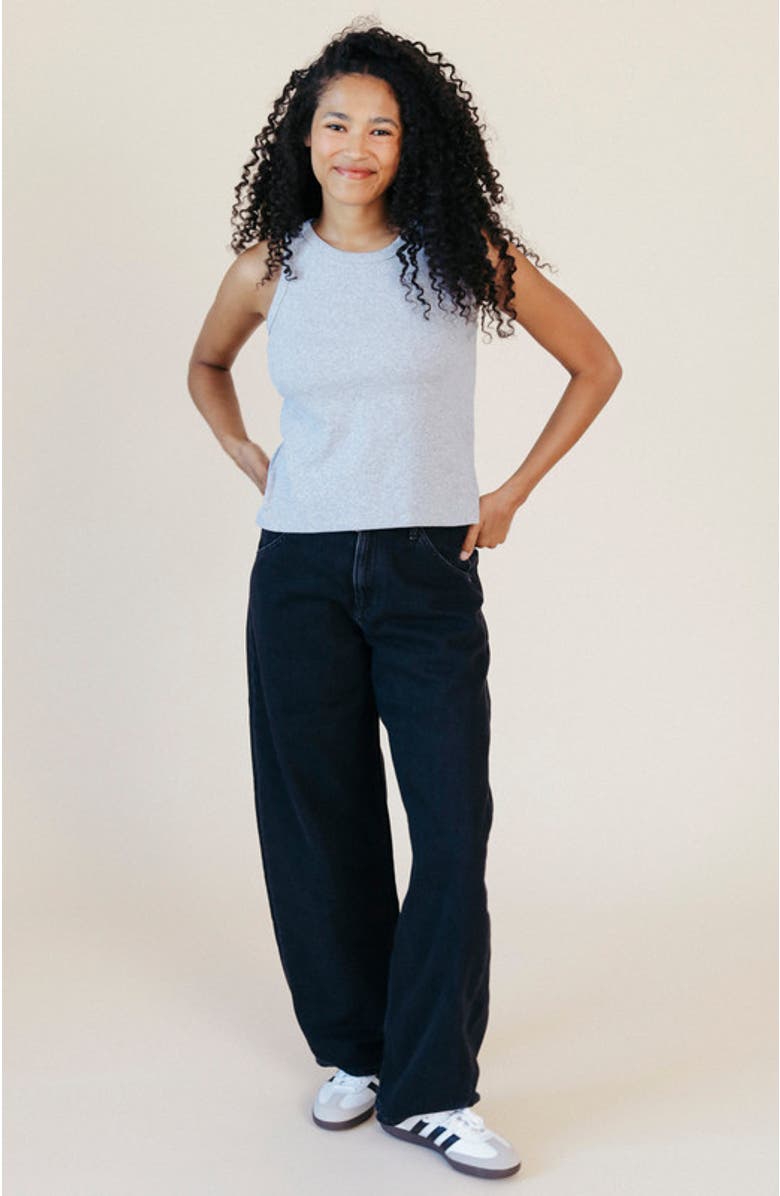 POPLINEN Charlie Ribbed Tank, Alternate, color, Heather Gray