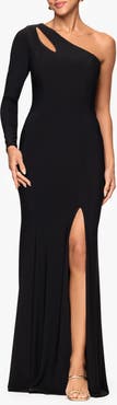 Xscape Evenings Cutout One-Shoulder Single Long Sleeve Mermaid Gown
