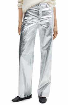 Metalllic Wide Leg Pants