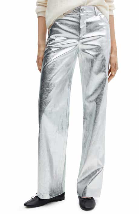Metalllic Wide Leg Pants