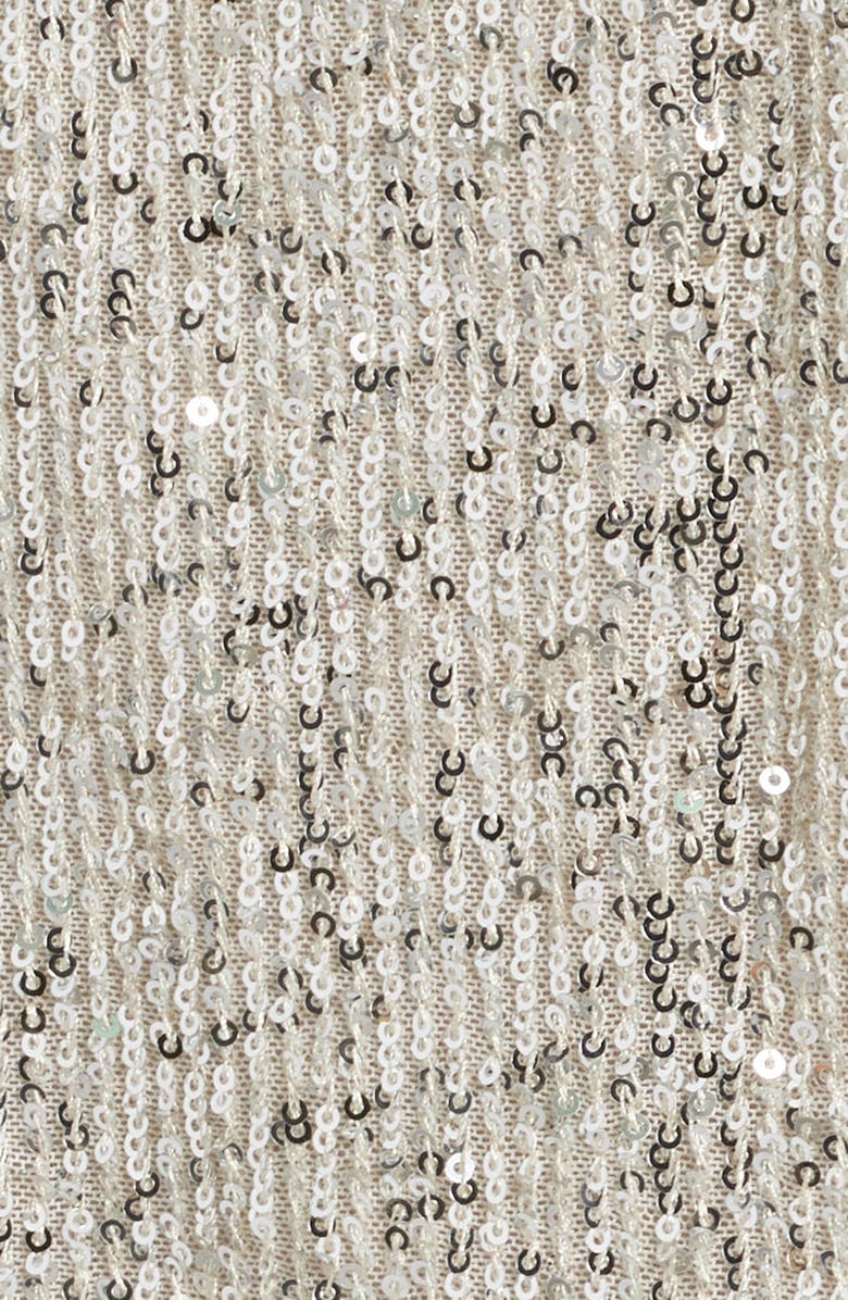 Eliza J Sequin Belted Dress, Alternate, color, Silver