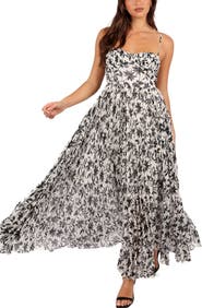 Petal & Pup Achanti Floral Pleated Maxi Dress