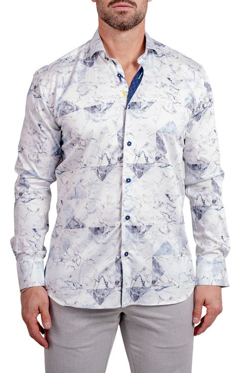 Einstein Ascension 0212 Marbled Contemporary Fit Button-Up Shirt