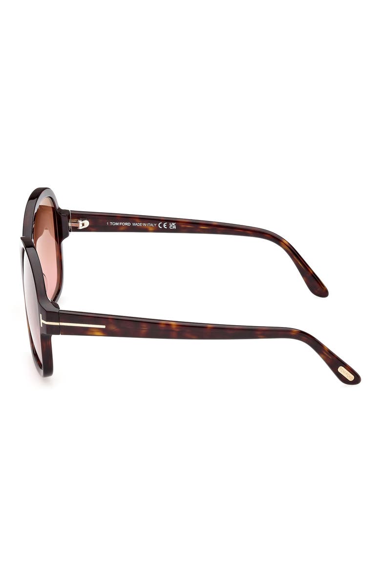 68mm Butterfly Sunglasses, Alternate, color, DARK HAVANA / GRADIENT BROWN
