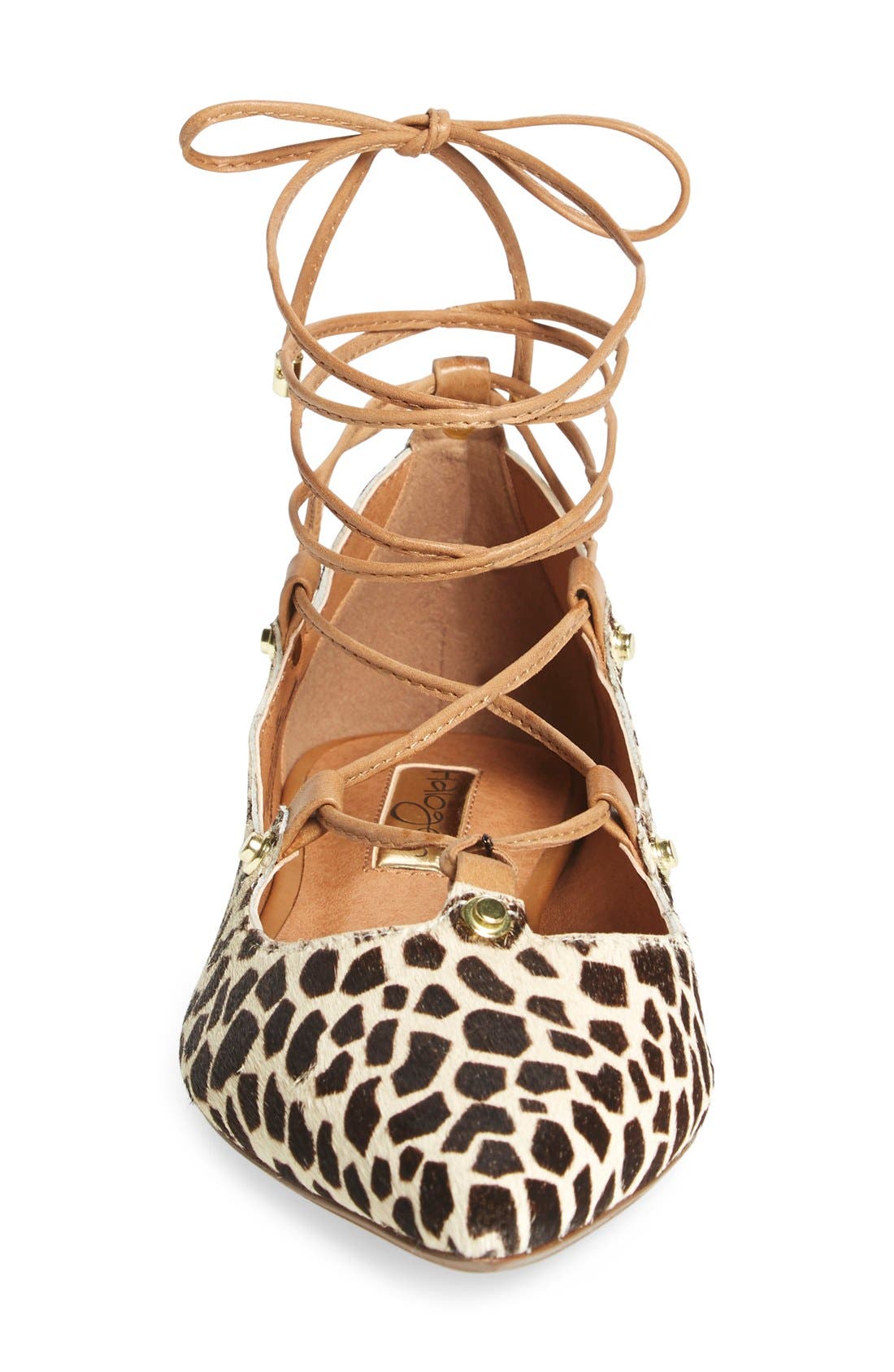 Halogen<sup>®</sup> 'Owen' Genuine Calf Hair Pointy Toe Ghillie Flat, Alternate, color, 