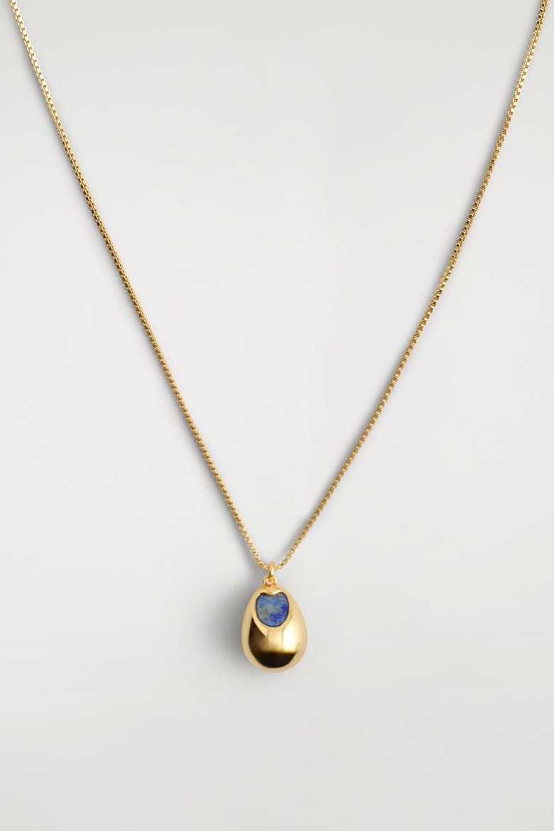 Lapis Lazuli Pendant Necklace, Alternate, color, GOLD / BLUE
