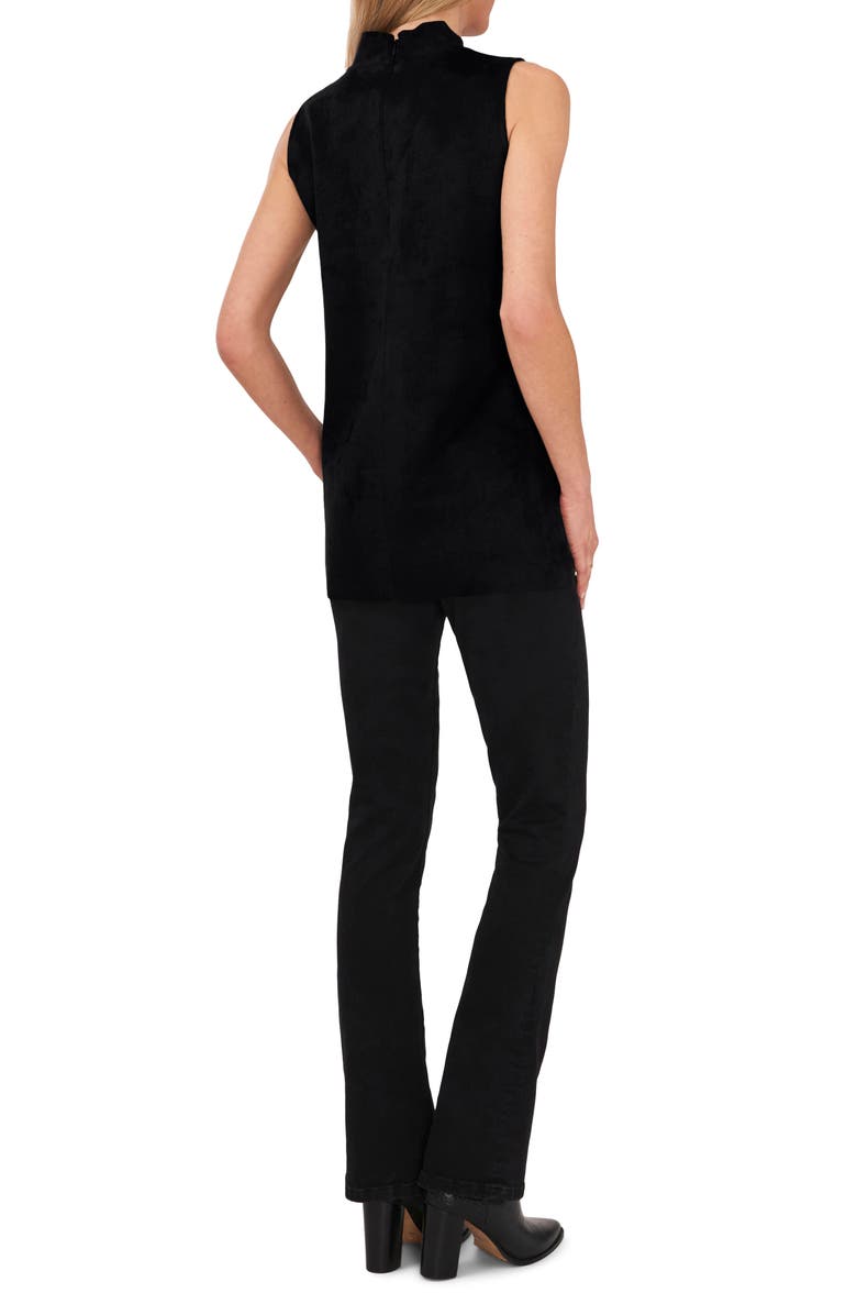 Vince Camuto Mock Neck Sleeveless Faux Suede Top, Alternate, color,