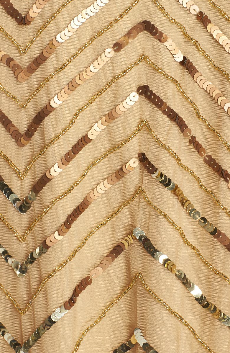 Adrianna Papell Embellished Mesh Blouson Dress, Alternate, color, 