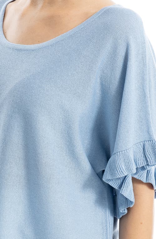 Max Studio Flutter Sleeve Sweater In Blue