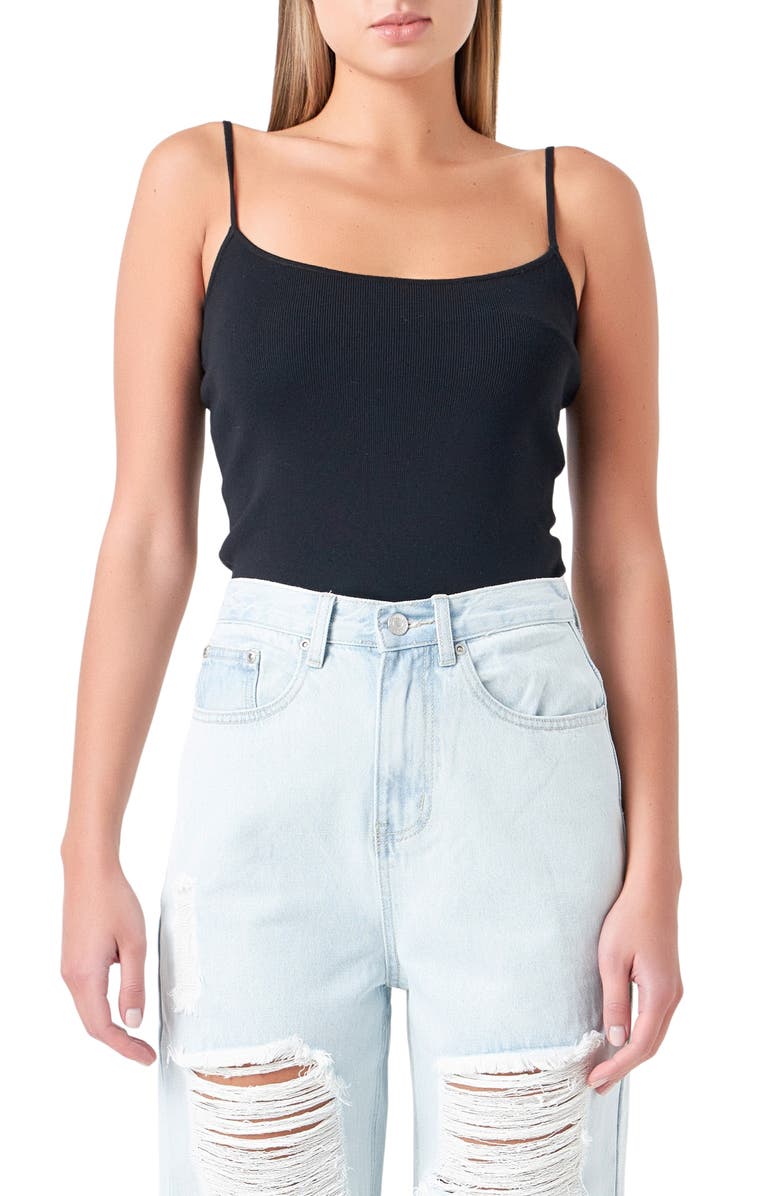 Grey Lab Rib Camisole, Main, color, Black