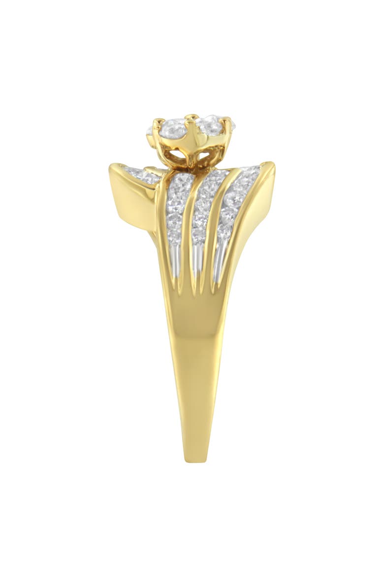 14K Yellow Gold 1 1/2 Cttw Diamond Cocktail Bypass Ring, Alternate, color, Yellow Gold