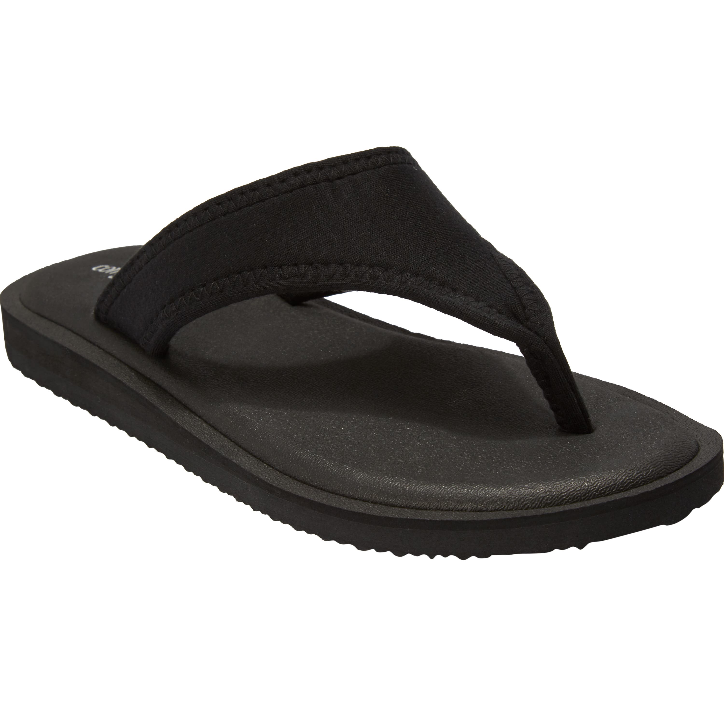 Comfortview The Sylvia Soft Footbed Thong Slip On Sandal, Main, color, Black