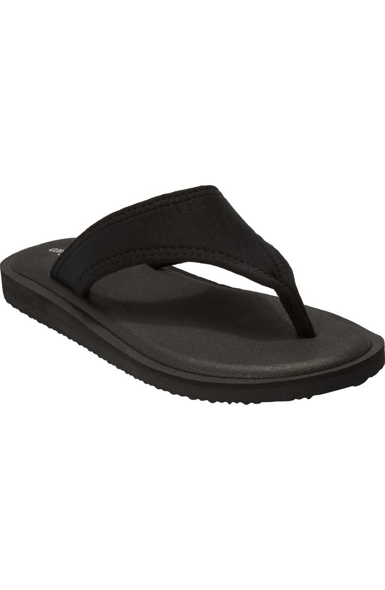 Comfortview The Sylvia Soft Footbed Thong Slip On Sandal, Main, color, Black