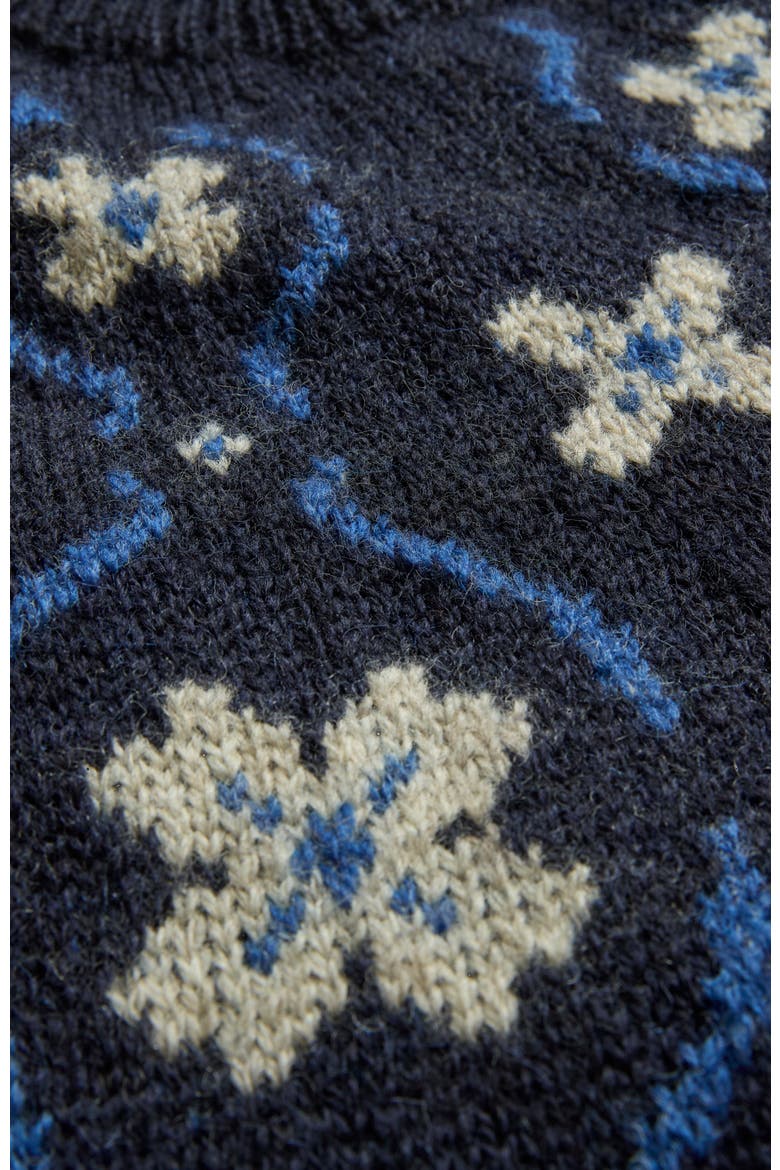 British Wool Abstract Sweater, Alternate, color, Navy