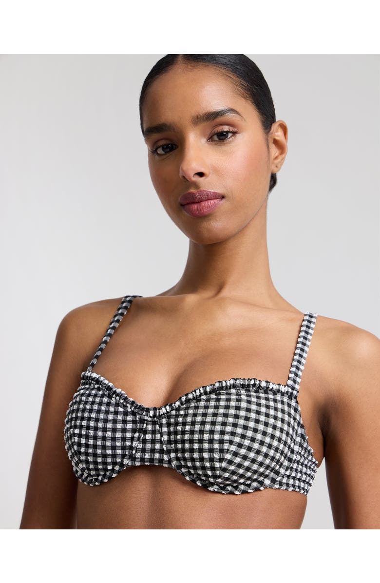 Onia Marilyn Underwire Bikini Top, Alternate, color, Black/White