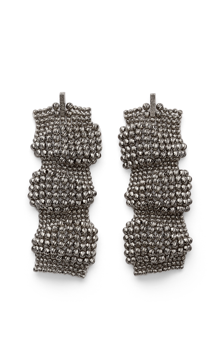 Brunello Cucinelli Sterling Silver sculptured earrings, Main, color, 