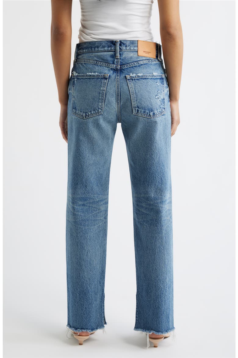 Foster Distressed Raw Hem Straight Leg Jeans, Alternate, color, BLUE