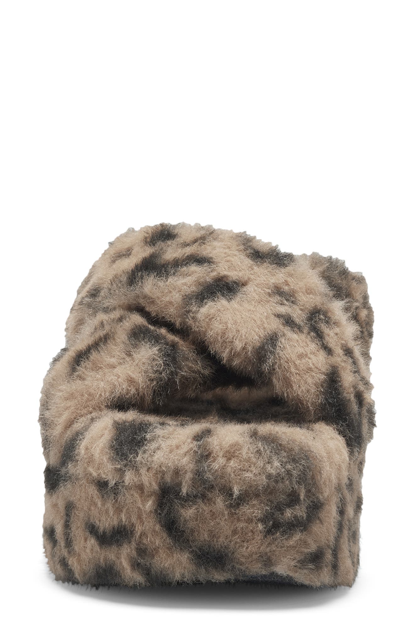 Talulla Faux Fur Platform Cozy Slip-On Sandal, Alternate, color, NATURAL