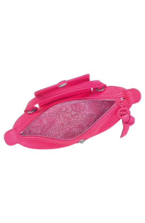 Longchamp Le Pliage Pink Leather Cosmetics Case In Pink