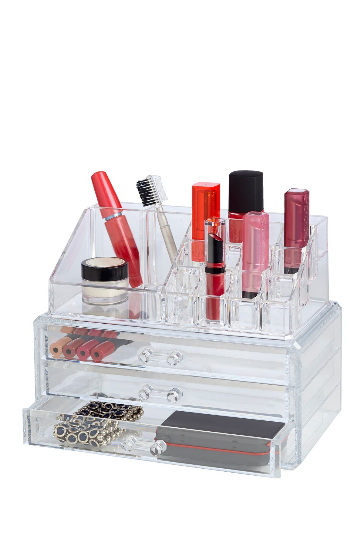 RICHARDS HOMEWARES 16 Compartment 3 Drawer Jewelry/Makeup Organizer, Main, color, 