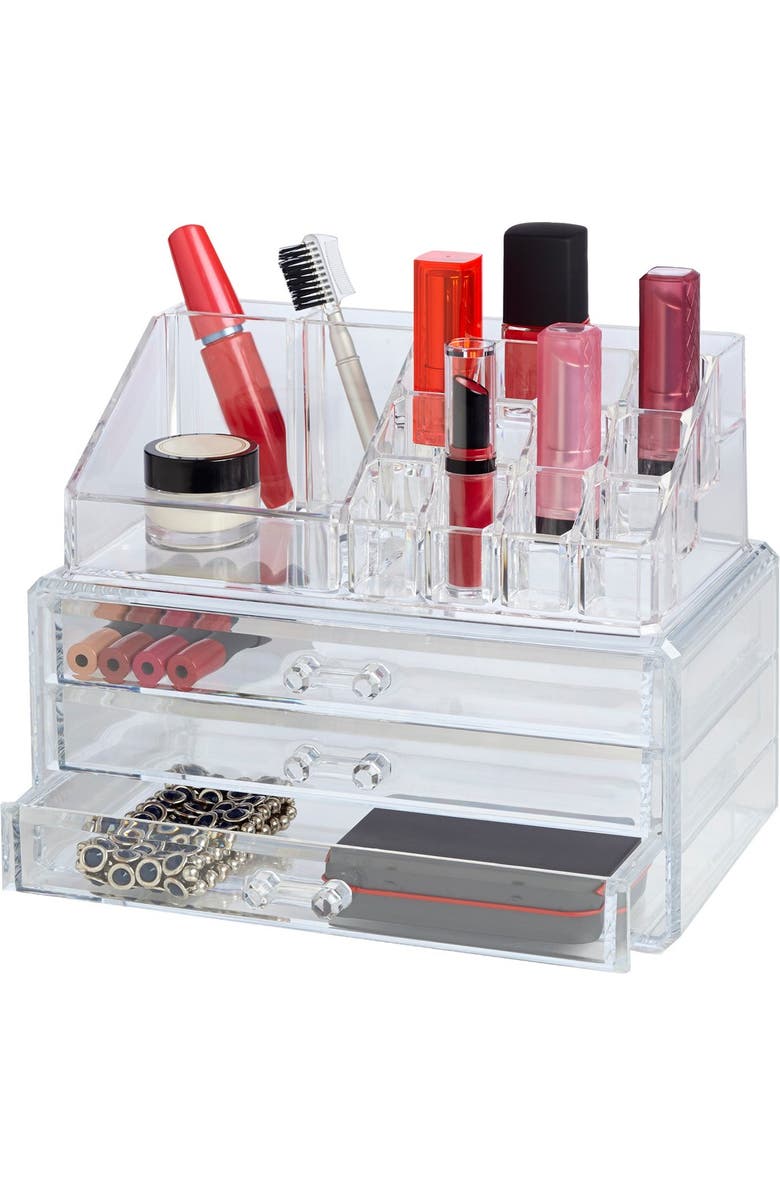 RICHARDS HOMEWARES 16 Compartment 3 Drawer Jewelry/Makeup Organizer, Main, color,