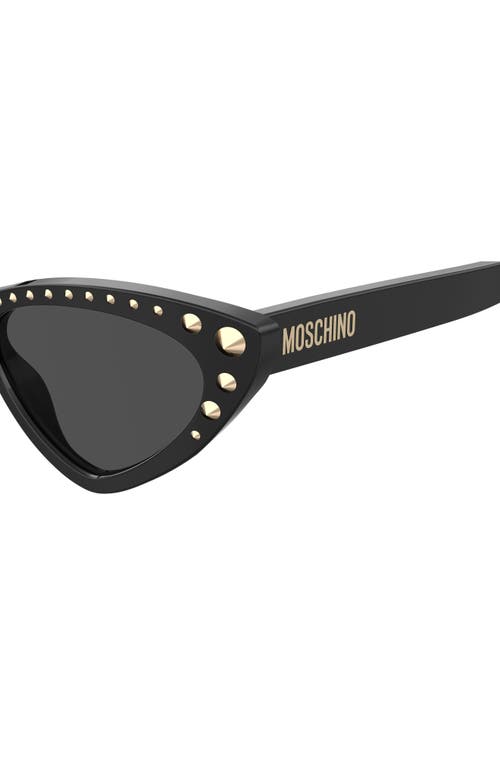 Moschino 53mm Studded Cat Eye Sunglasses In Black