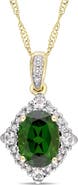 Julianna B. Chrome Diopside Vintage Halo Necklace 14k