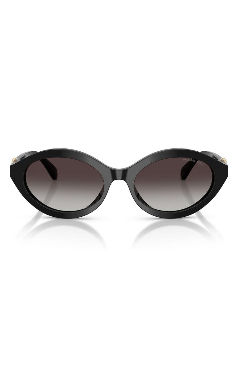 Michael Kors Carlazzo 55mm Gradient Oval Sunglasses, Main, color, Black / Light Grey Gradient