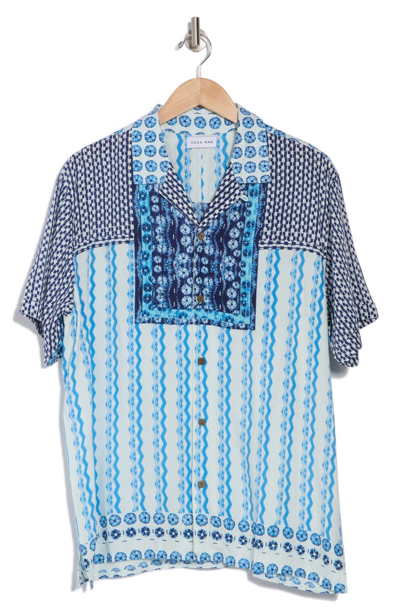 Raga Mixed Print Camp Shirt, Alternate, color,