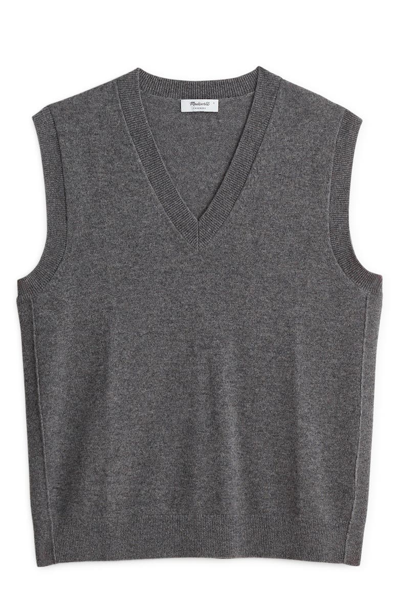 Madewell V-Neck Cashmere Sweater Vest, Alternate, color,
