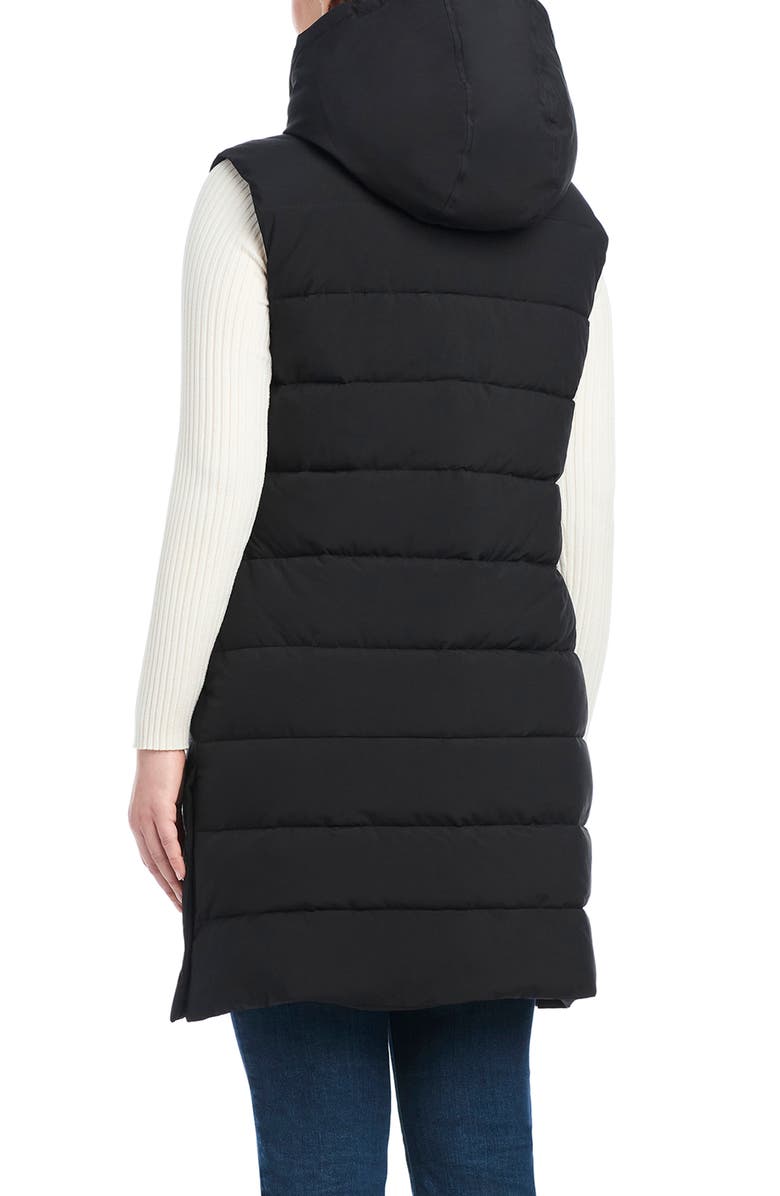 Sanctuary Water Resistant Hooded Quilted Puffer Vest, Alternate, color, Black