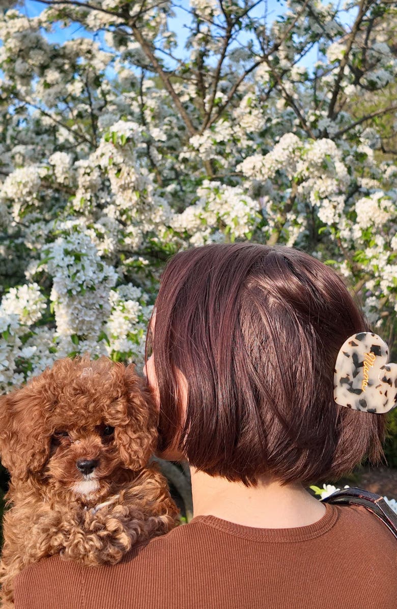 Solar Eclipse Hand-Painted Mama Heart Claw Hair Clip, Alternate, color, 