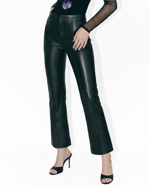 Rowan Leather Cropped Flare Pants