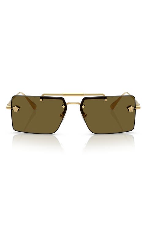 60mm Gradient Rectangular Sunglasses
