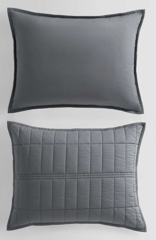 Calvin Klein Washed Percale Quilt & Shams Set In Gray