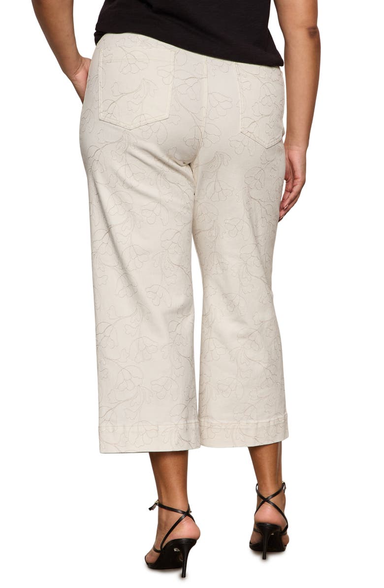 Sanctuary The Marine Embroidered Crop Wide Leg Jeans, Alternate, color, Chalk White