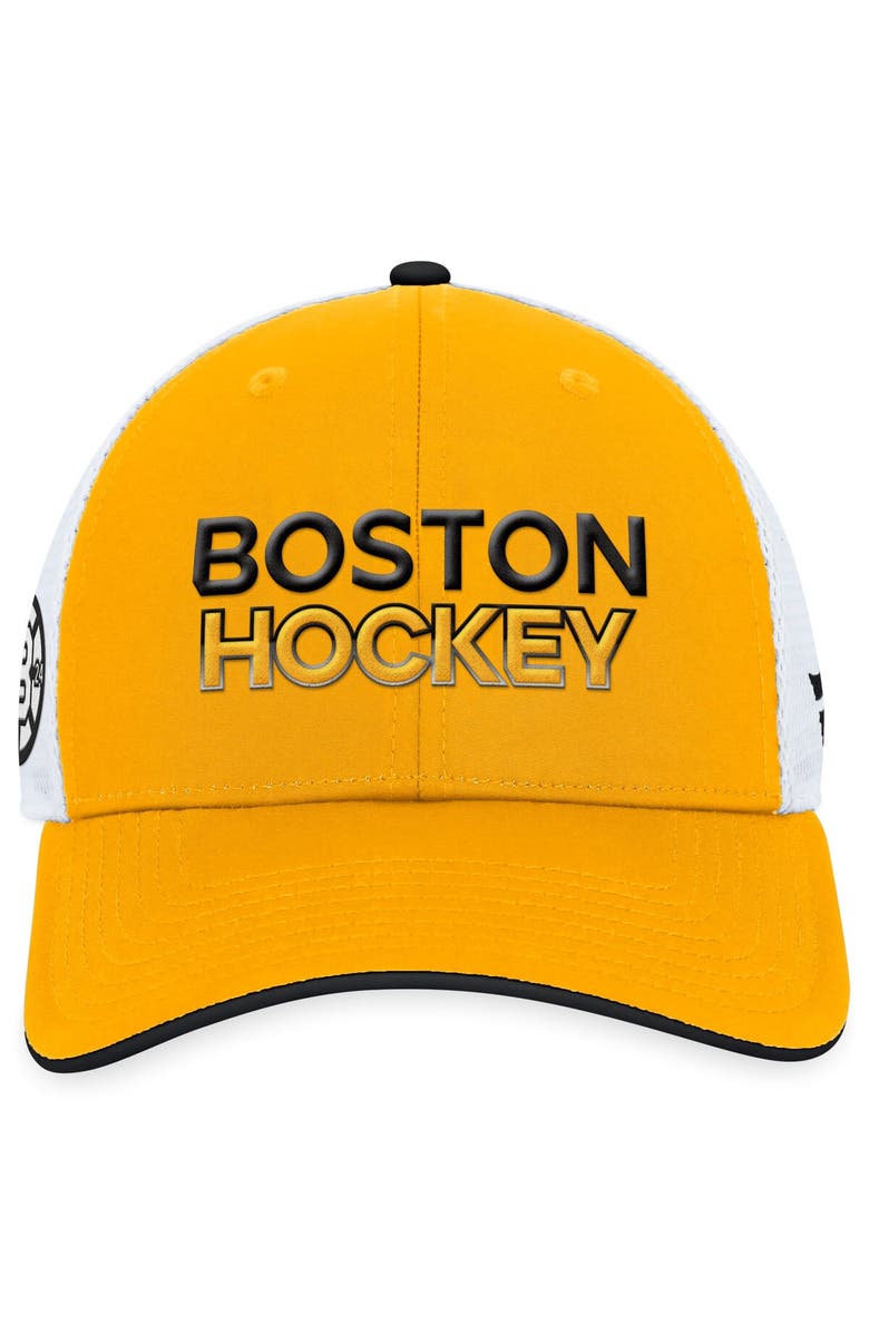 FANATICS Men's Fanatics Branded  Gold Boston Bruins Alternate Authentic Pro Trucker Adjustable Hat, Alternate, color, 